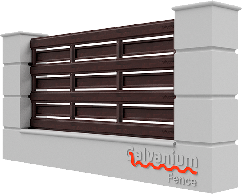 Galvanium Fence Dark Brown - Columna Concreto